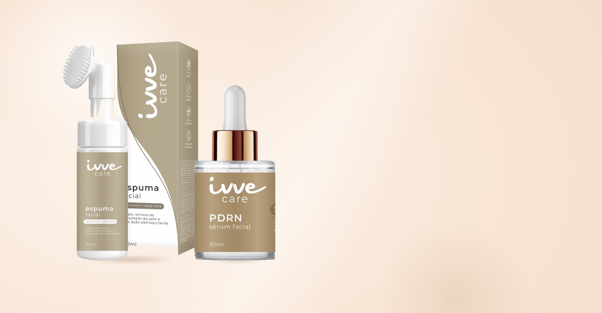 Espuma de Limpeza Facial e Sérum PDRN IvveCare